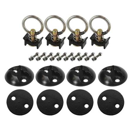 US CARGO CONTROL 2" Round Anchor Point Tie Down Kit - Black APK2BLR-PKG